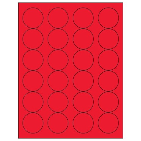 Bsc Preferred 1 2/3'' Fluorescent Red Circle Laser Labels, 2400PK BUY00015922